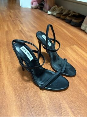 Steve Madden Black Strappy Stiletto Sandals